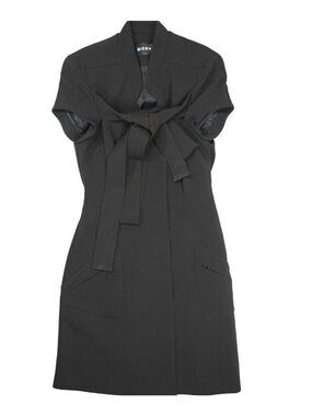 MISBHV Front Sash Back Cutout Dress in Black